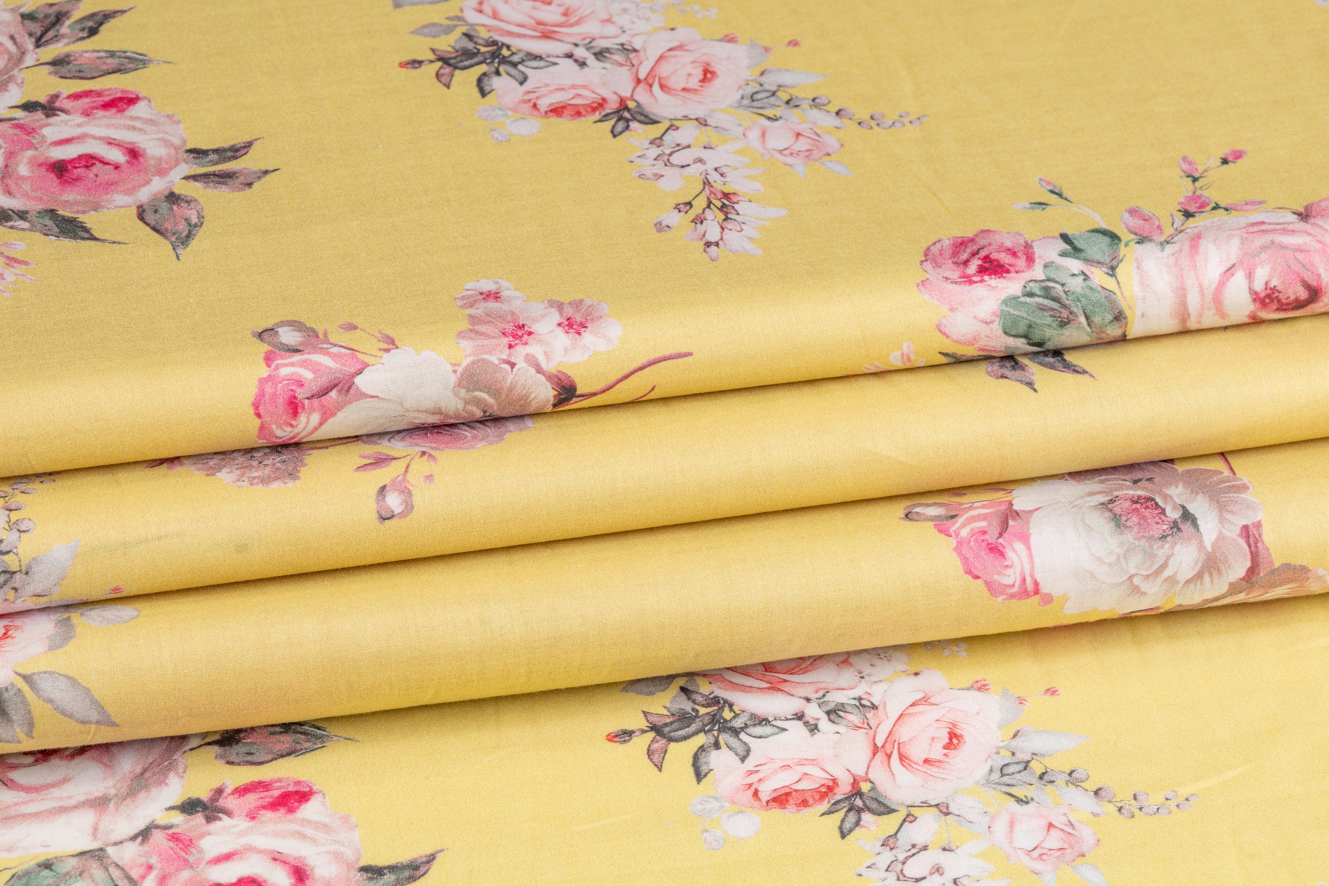 Floral Cotton Voile - Yellow