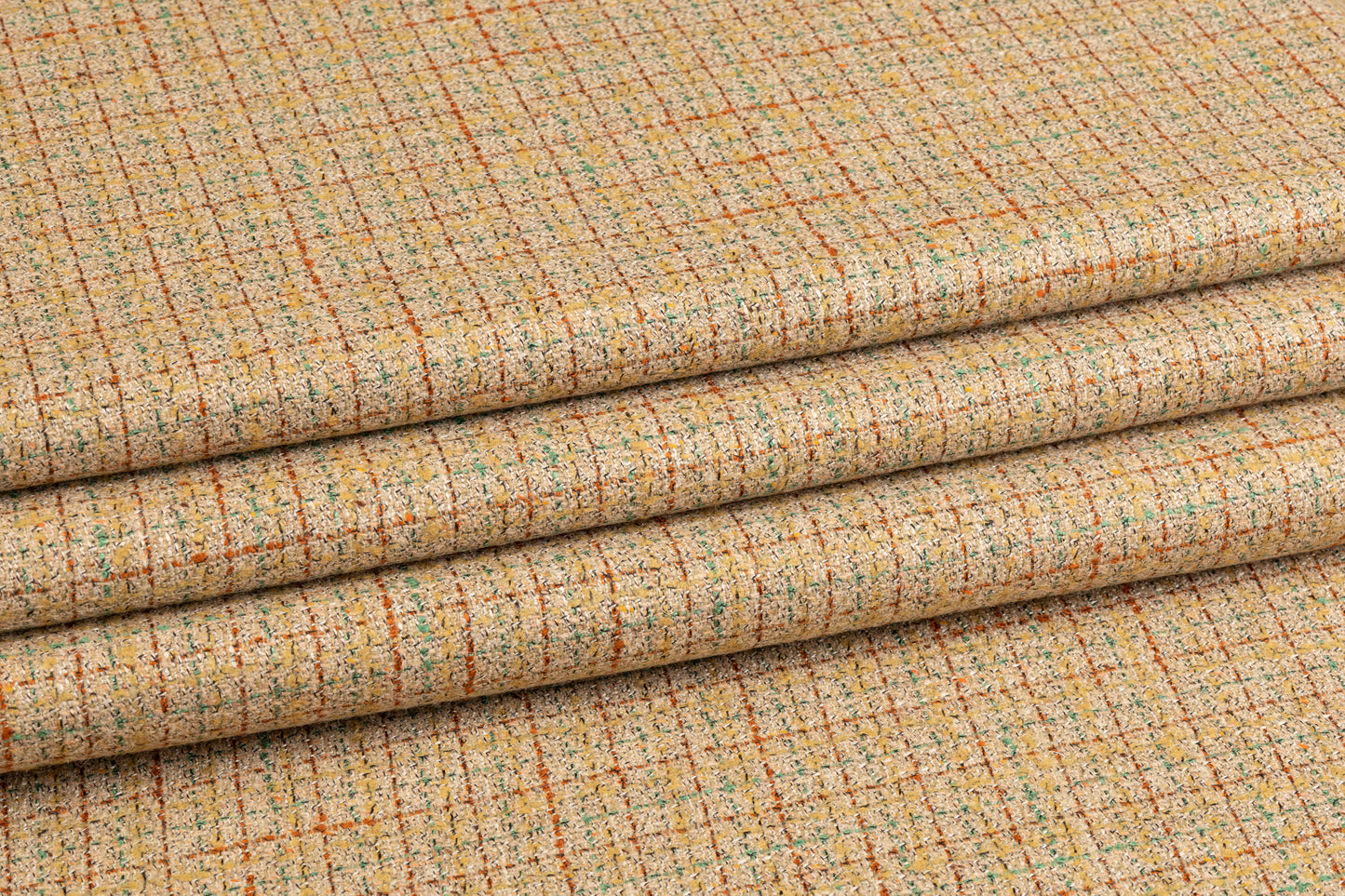 Checked Poly Wool Tweed - Khaki Brown