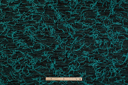 Fringed Italian Tweed Coating - Blue / Green / Black
