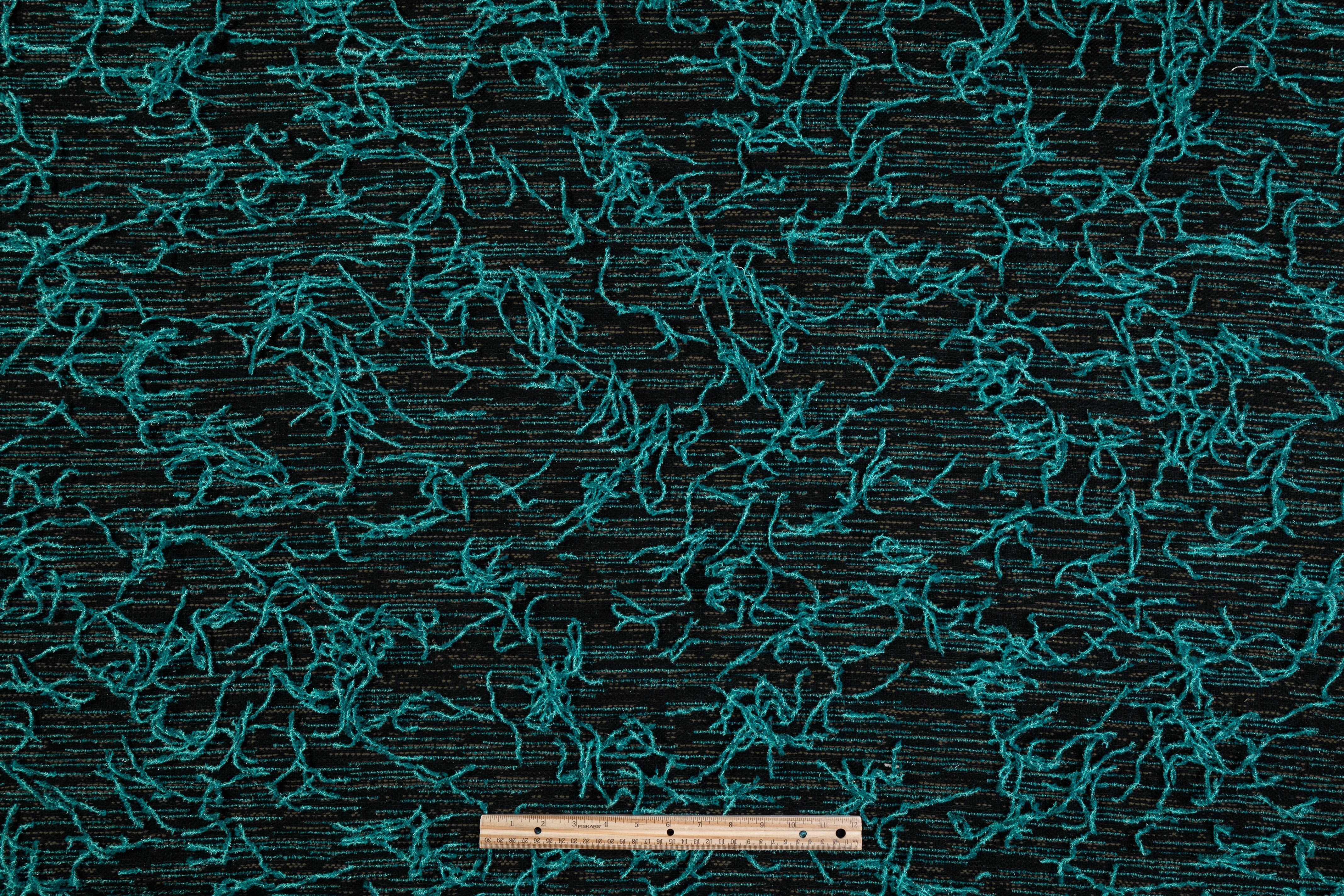 Fringed Italian Tweed Coating - Blue / Green / Black