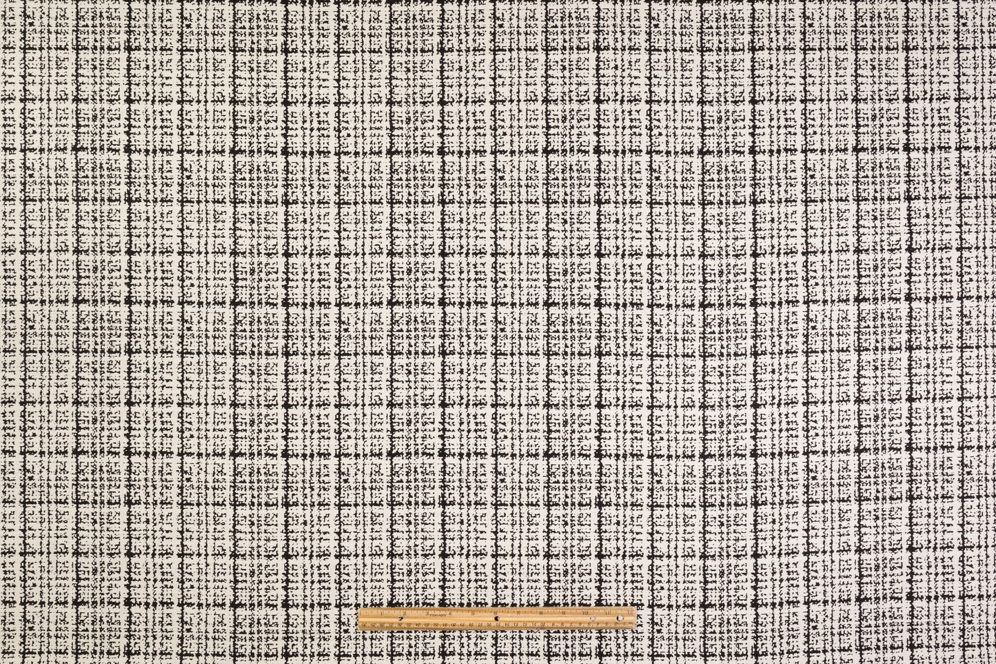 Double Faced Checked Italian Wool Jacquard - Black / Off White
