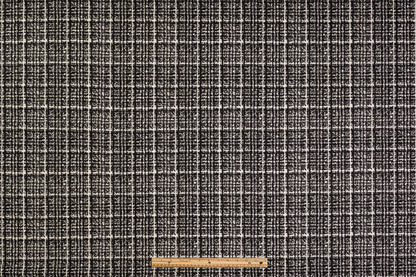 Double Faced Checked Italian Wool Jacquard - Black / Off White