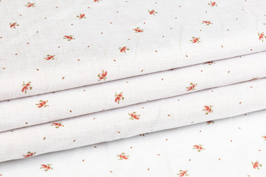 Ditsy Floral Linen - White