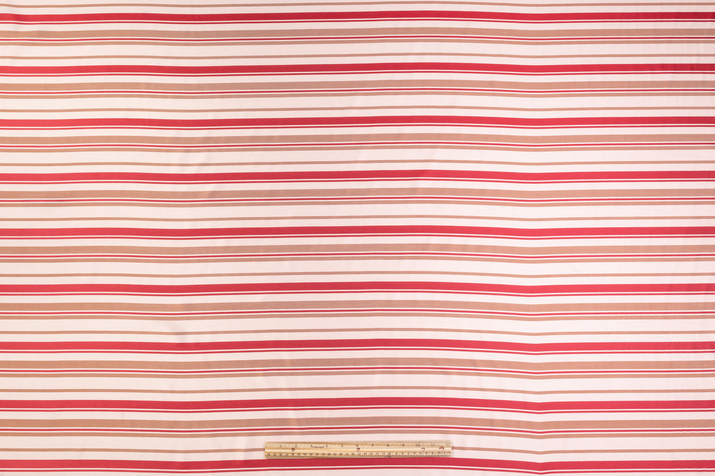 Striped Italian Silk Charmeuse - Red / Copper