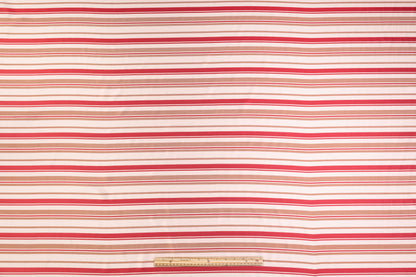 Striped Italian Silk Charmeuse - Red / Copper