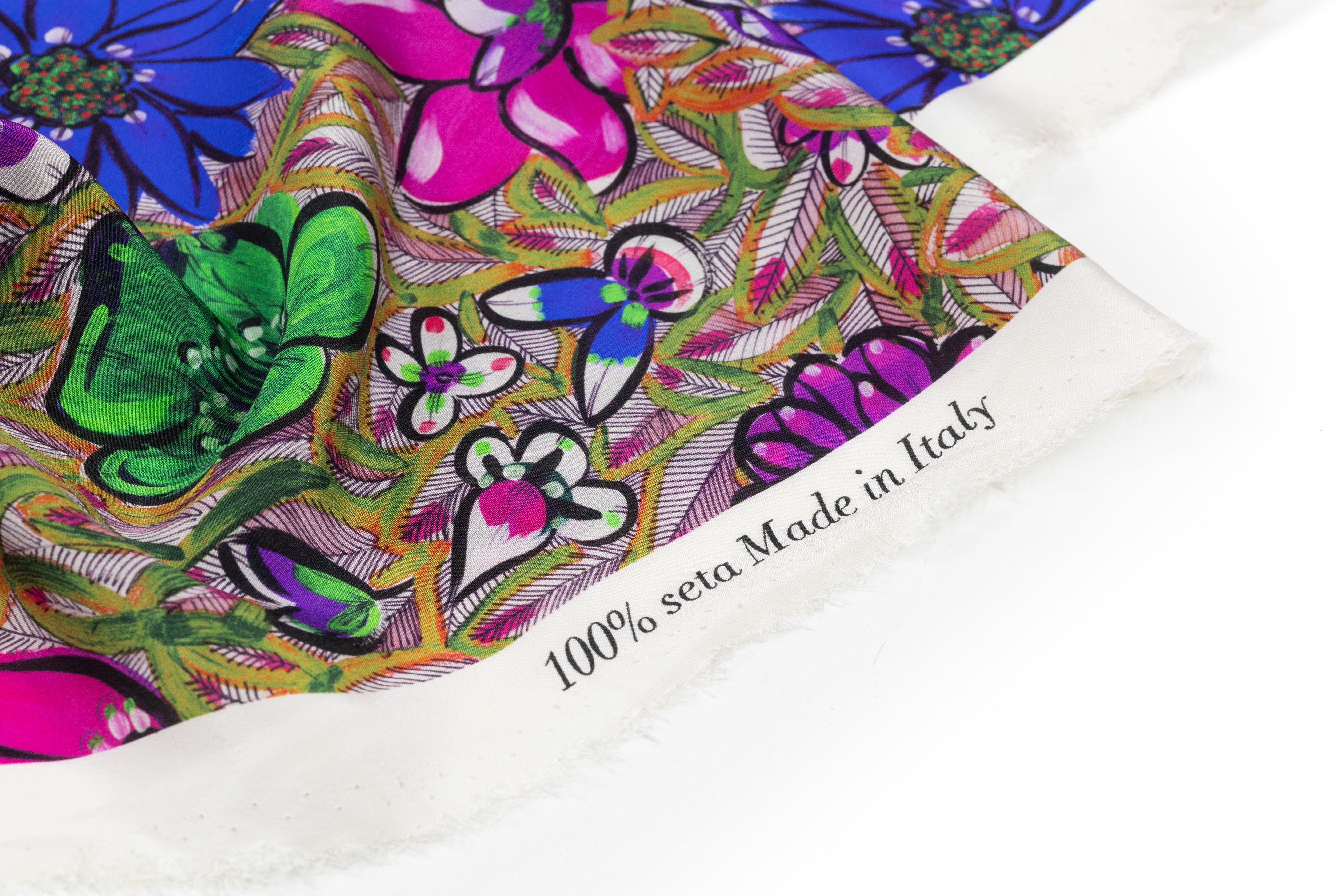 Floral Italian Silk Crepe de Chine - Multicolor