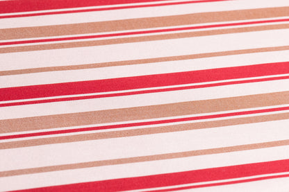 Striped Italian Silk Charmeuse - Red / Copper