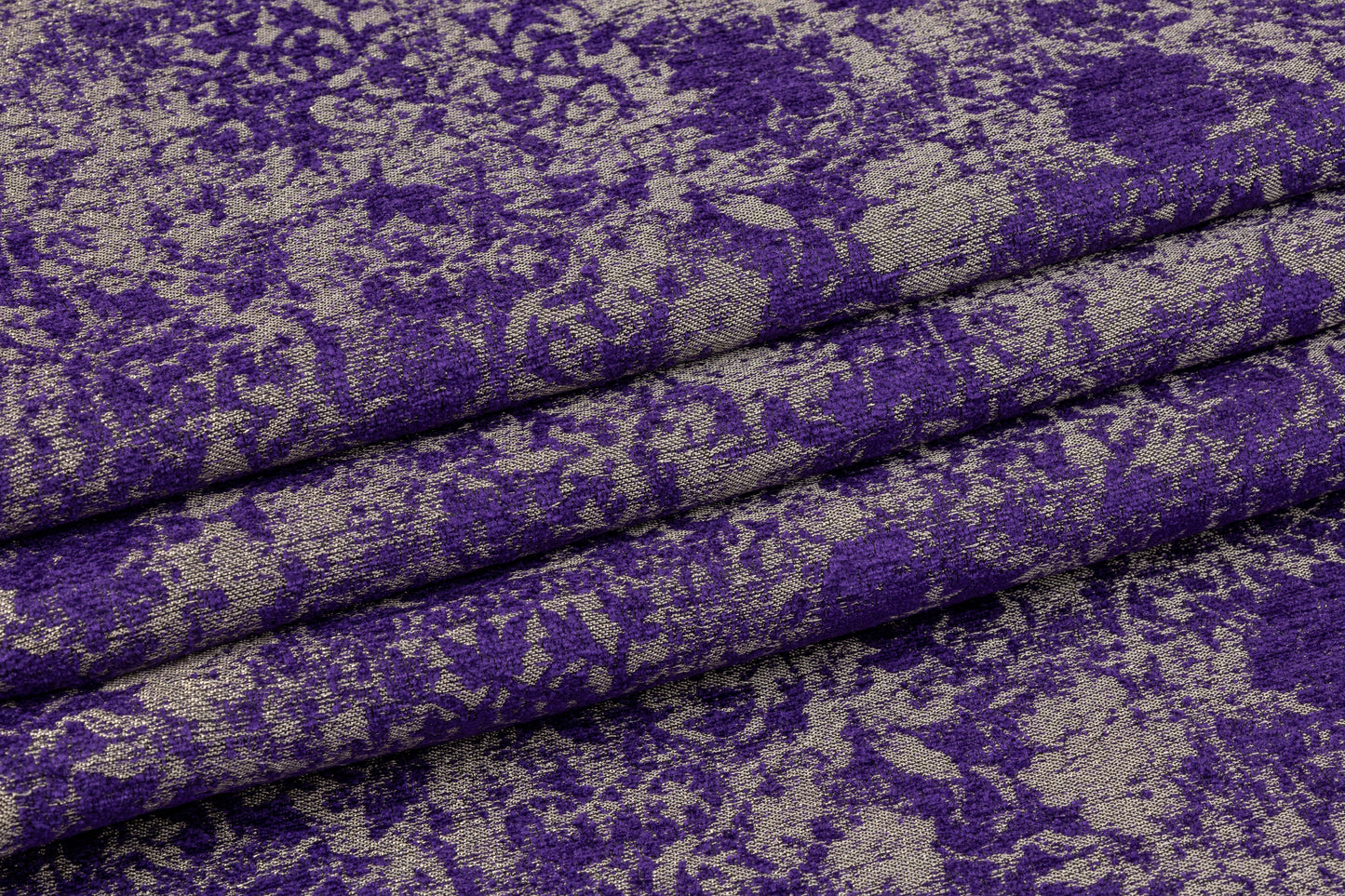 Double Faced Italian Metallic Chenille Brocade - Purple