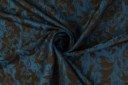 Abstract Metallic Brocade - Teal / Navy / Black