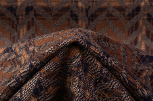 Armani - Italian Wool Coating - Brown / Navy