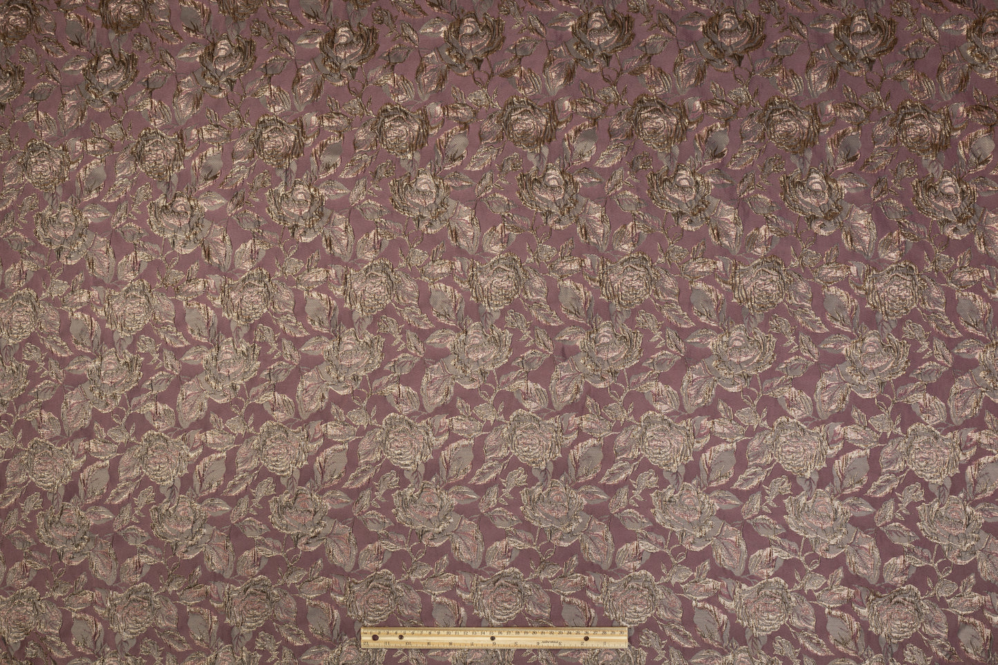 Floral Metallic Crushed Brocade - Mauve
