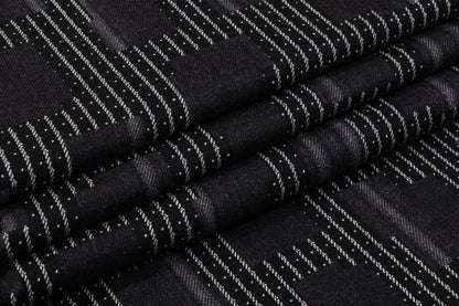 Italian Wool Cashmere Jacquard Coating - Gray / Black