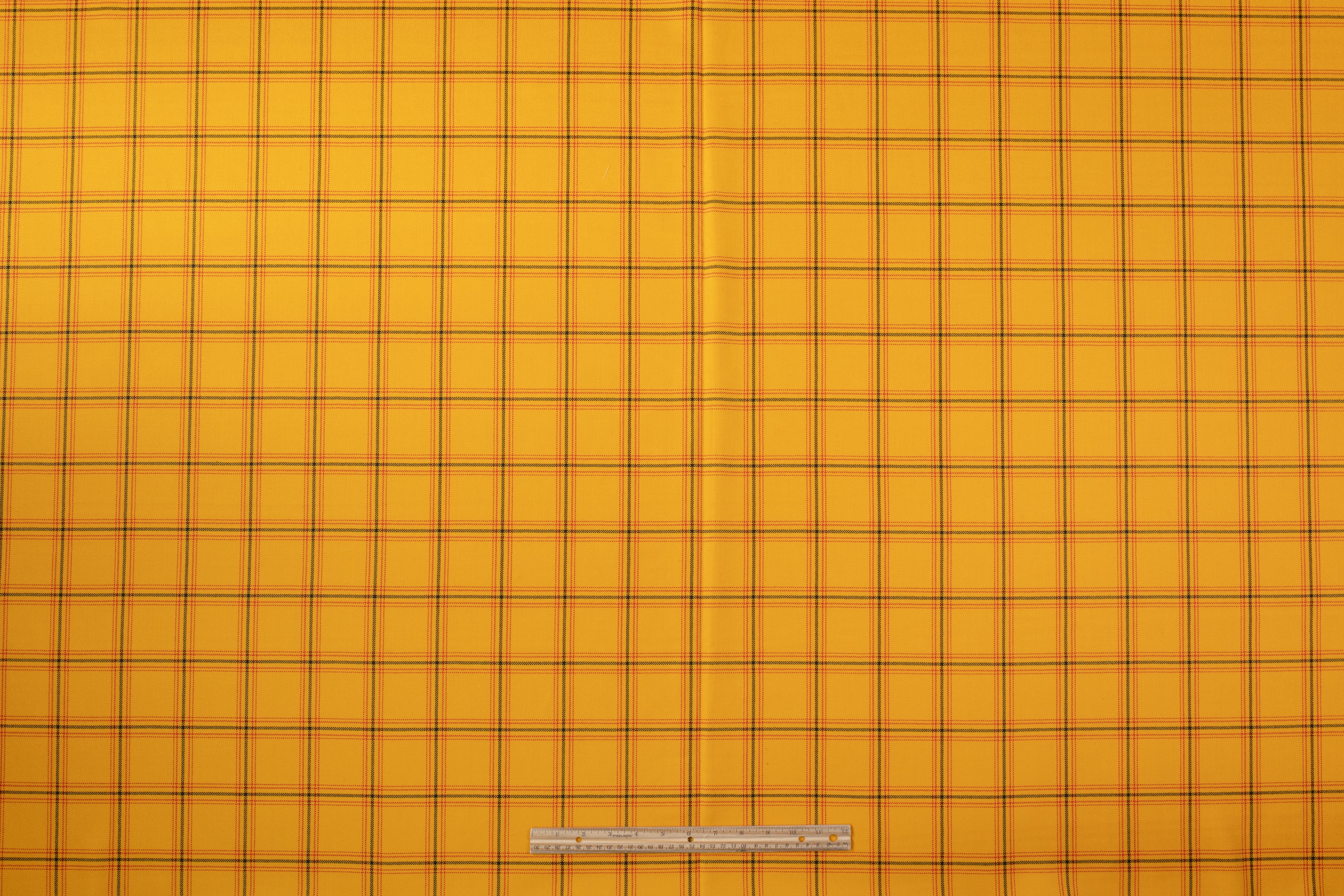 Tartan Italian Wool Suiting - Yellow