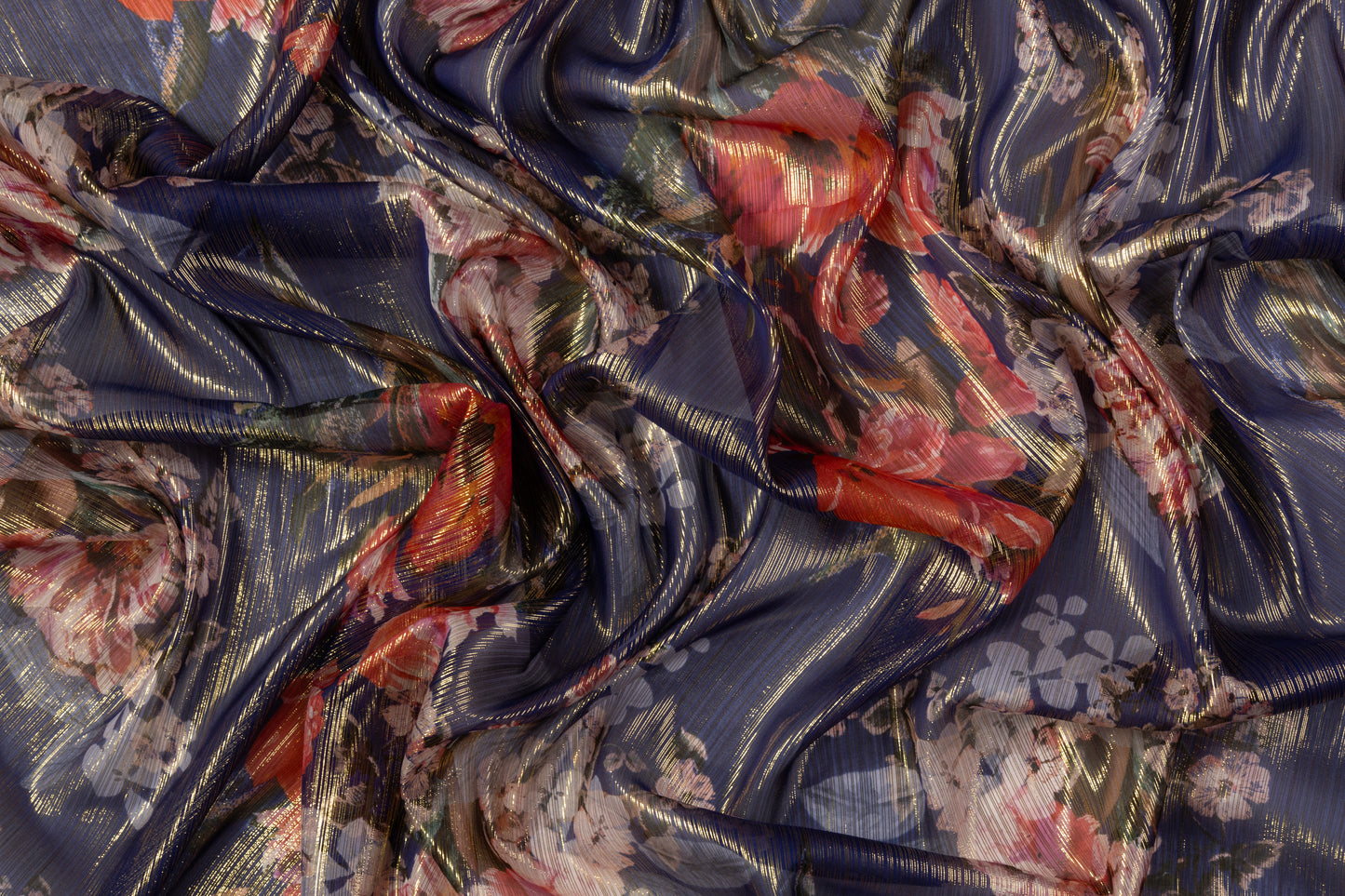 Emanuel Ungaro - Silk Chiffon Lamé - Blue