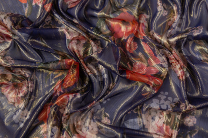 Emanuel Ungaro - Silk Chiffon Lamé - Blue