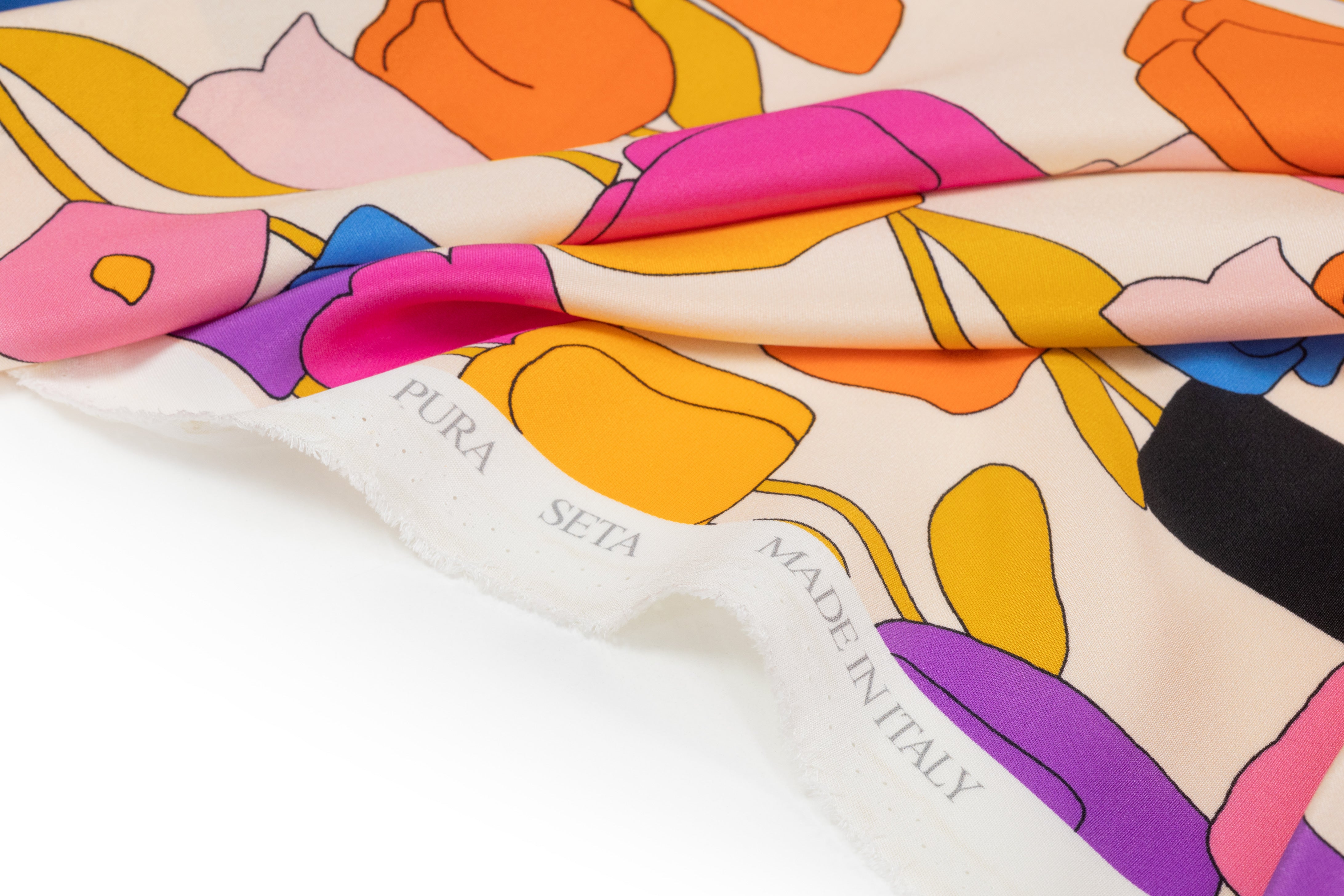 Floral Italian 4 Ply Silk Crepe - Multicolor