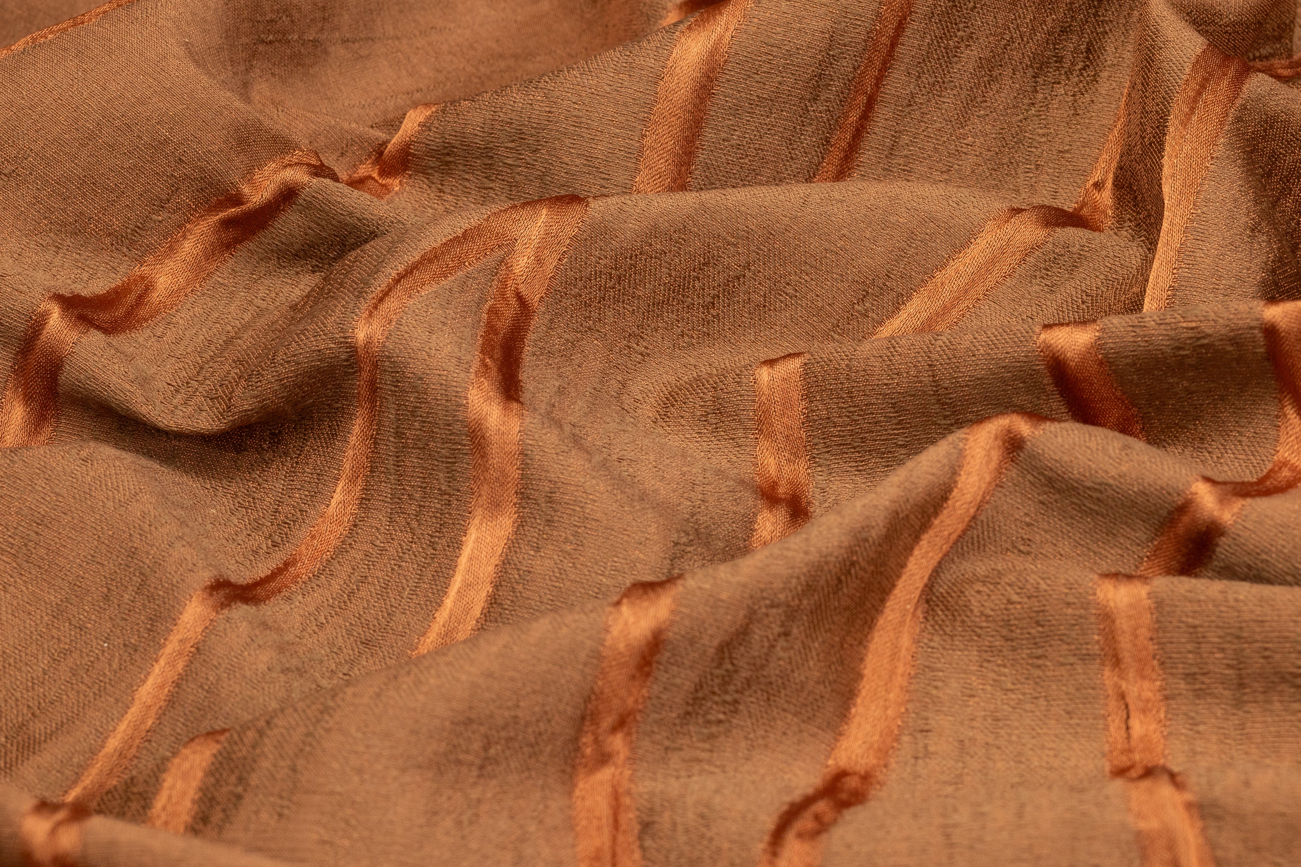 Abstract Italian Silk Blend Cloqué Brocade - Copper