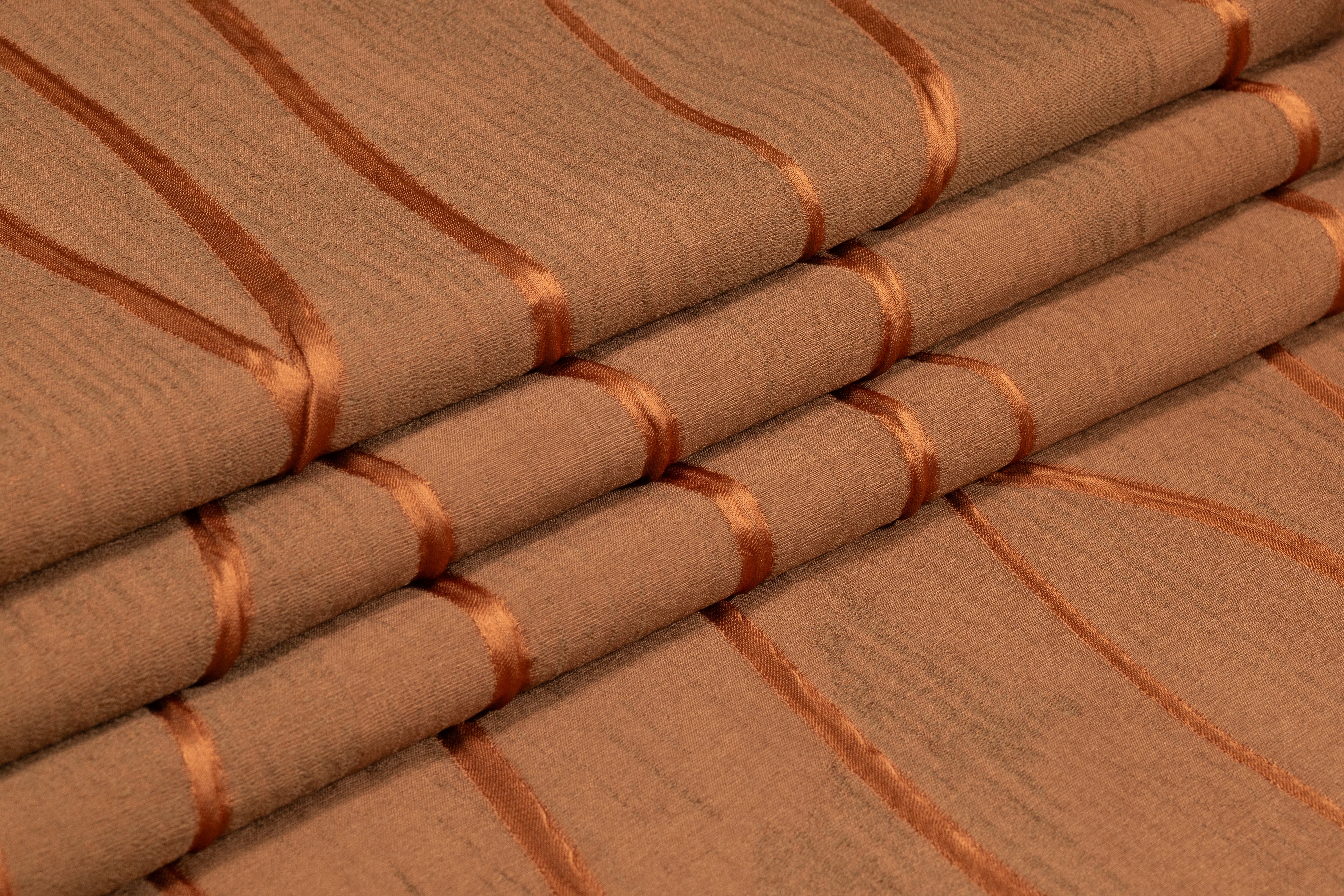 Abstract Italian Silk Blend Cloqué Brocade - Copper