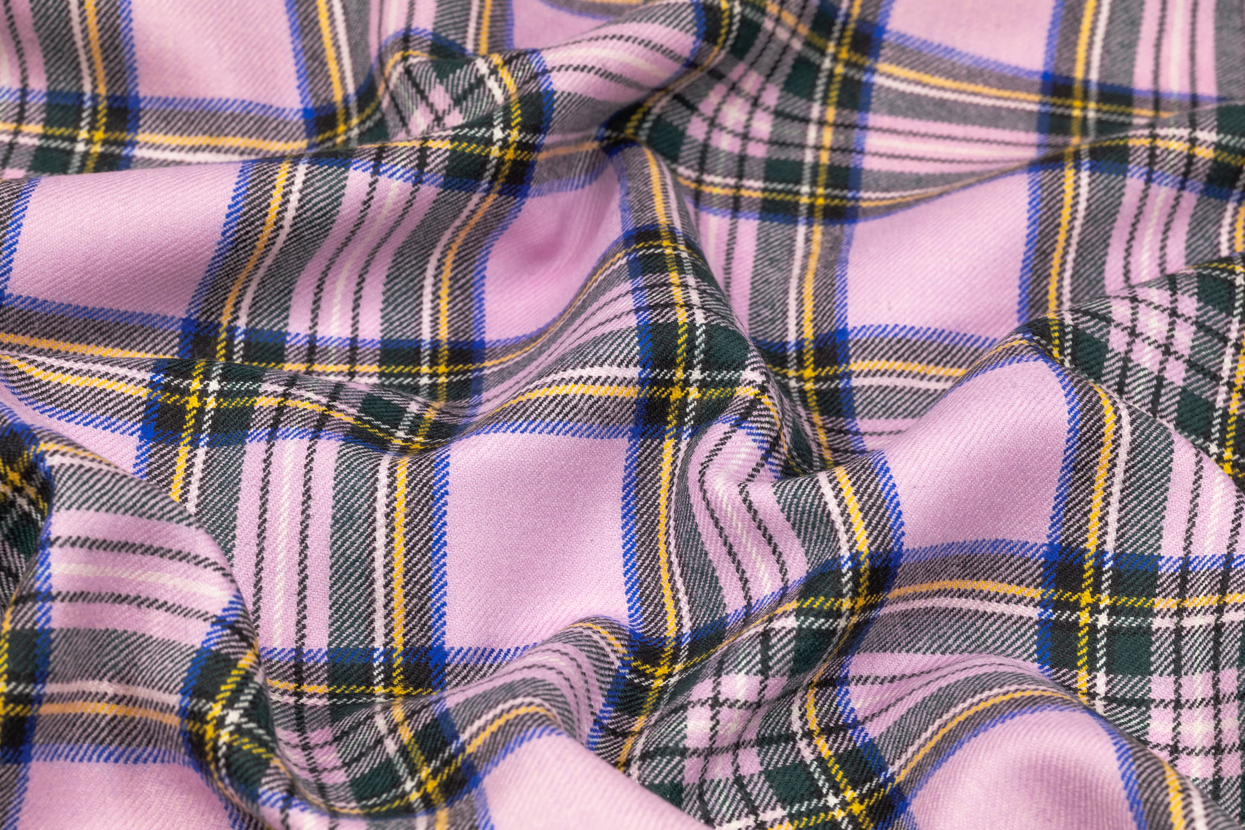Tartan Italian Wool Suiting - Pink / Green / Blue / Yellow