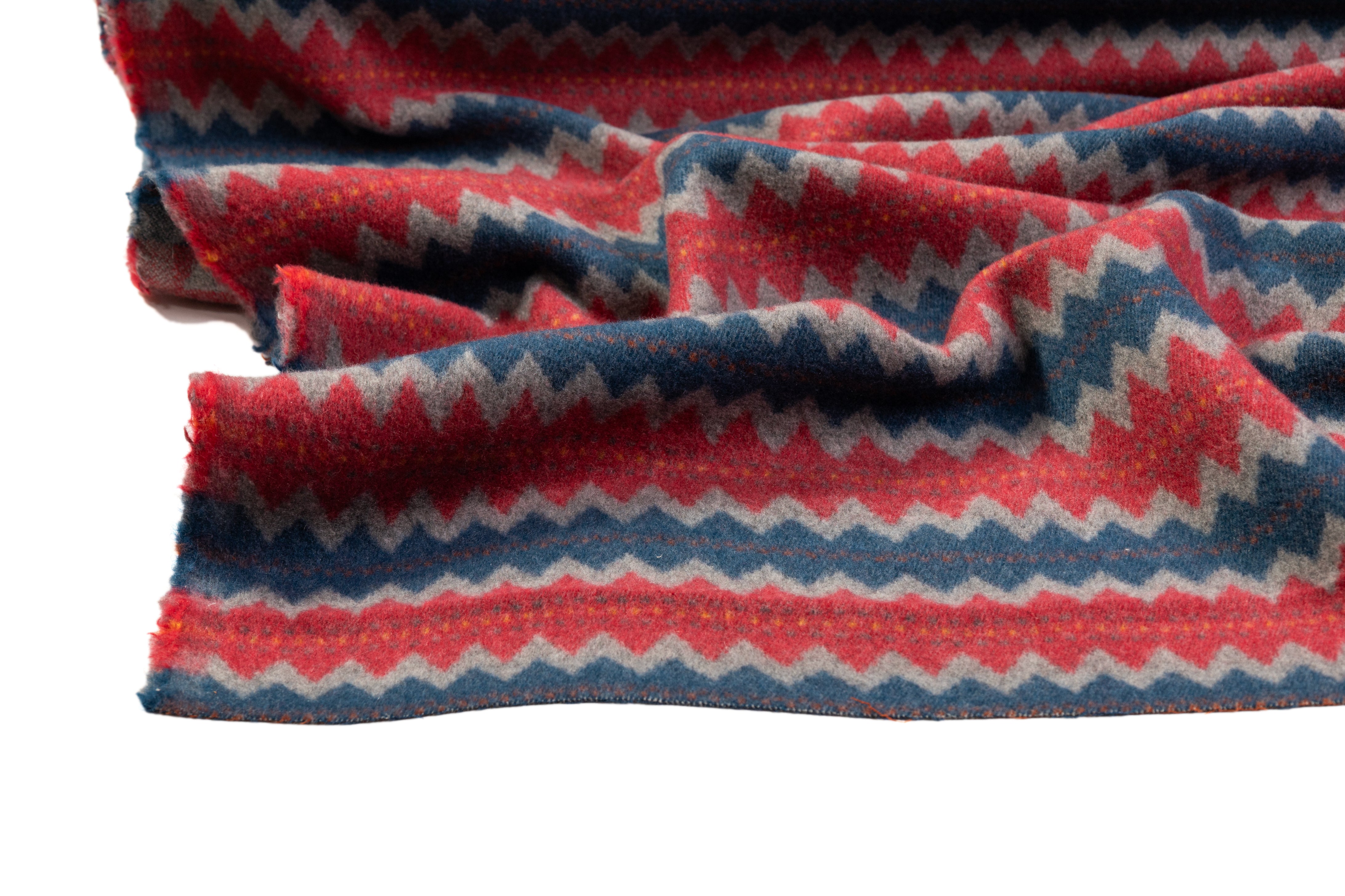 Loro Piana - Italian Pure Cashmere Coating - Blue / Gray / Red