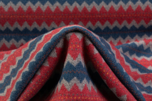 Loro Piana - Italian Pure Cashmere Coating - Blue / Gray / Red