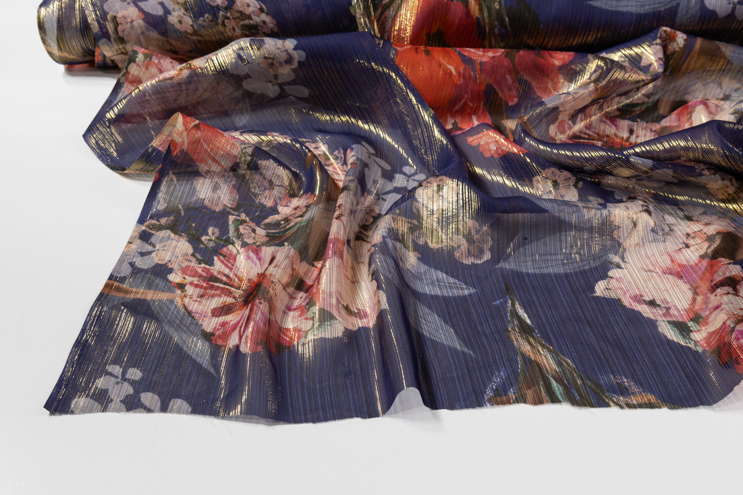 Emanuel Ungaro - Silk Chiffon Lamé - Blue