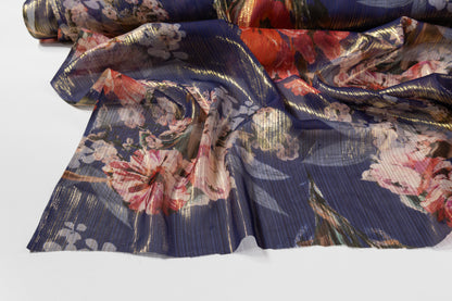 Emanuel Ungaro - Silk Chiffon Lamé - Blue