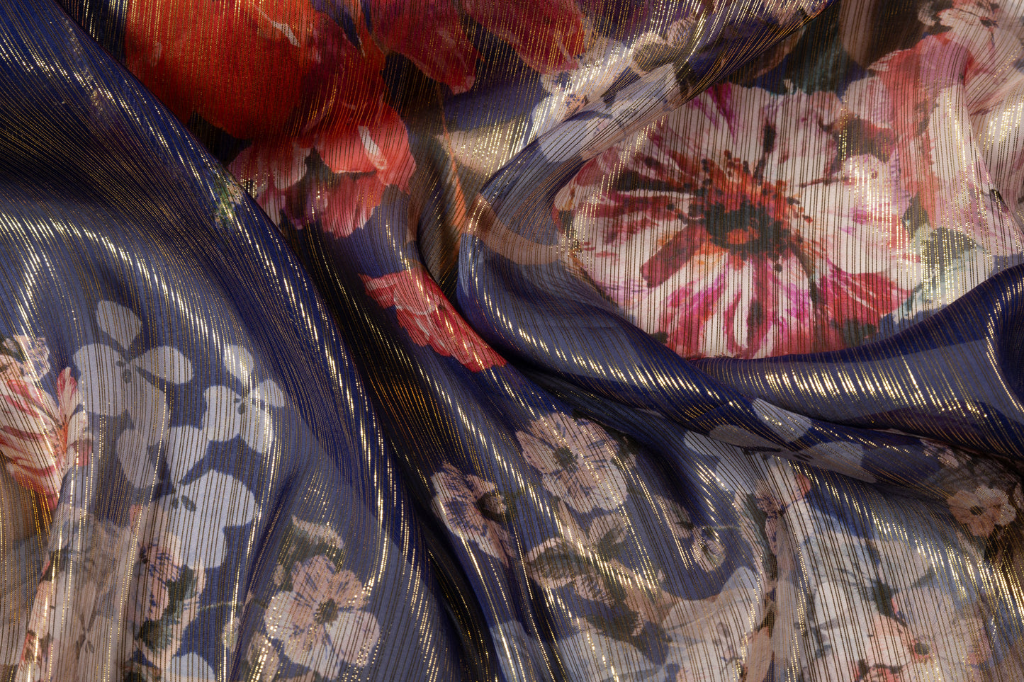 Emanuel Ungaro - Silk Chiffon Lamé - Blue