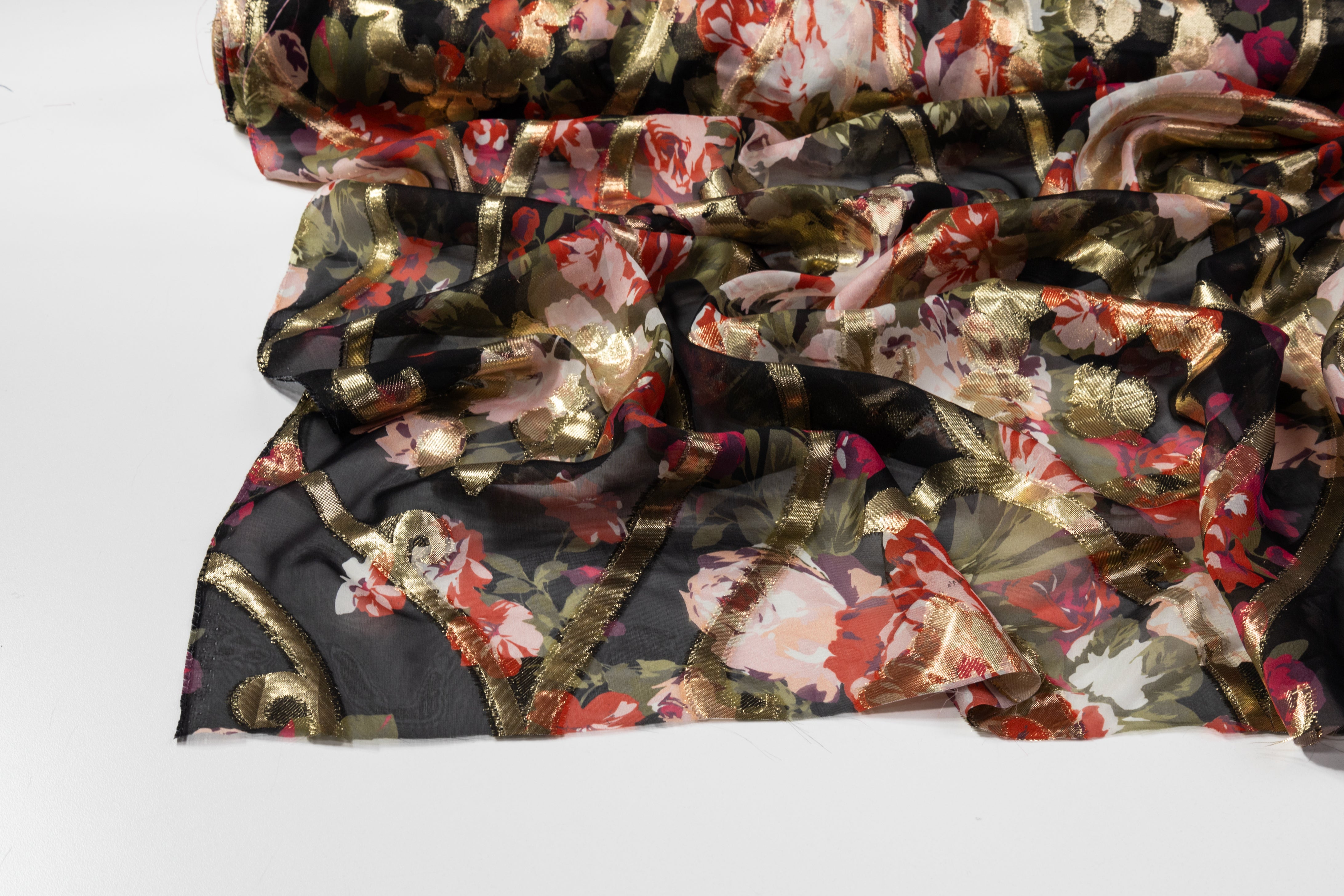 Ralph Lauren - Metallic Silk Chiffon Fil Coupé - Black
