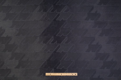 Houndstooth Italian Wool Blend Brocade - Black