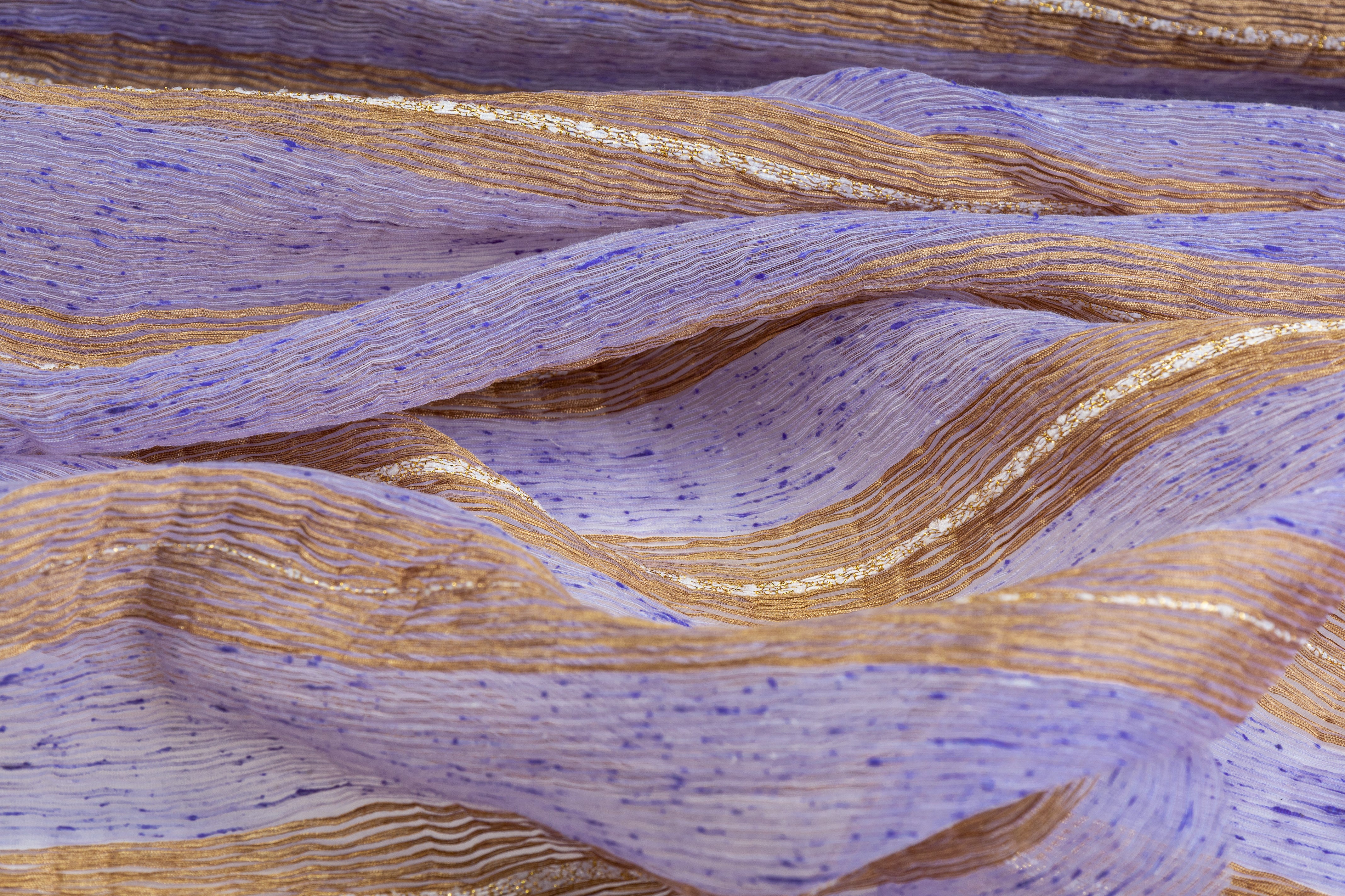 Crushed Metallic Organza - Periwinkle / Copper