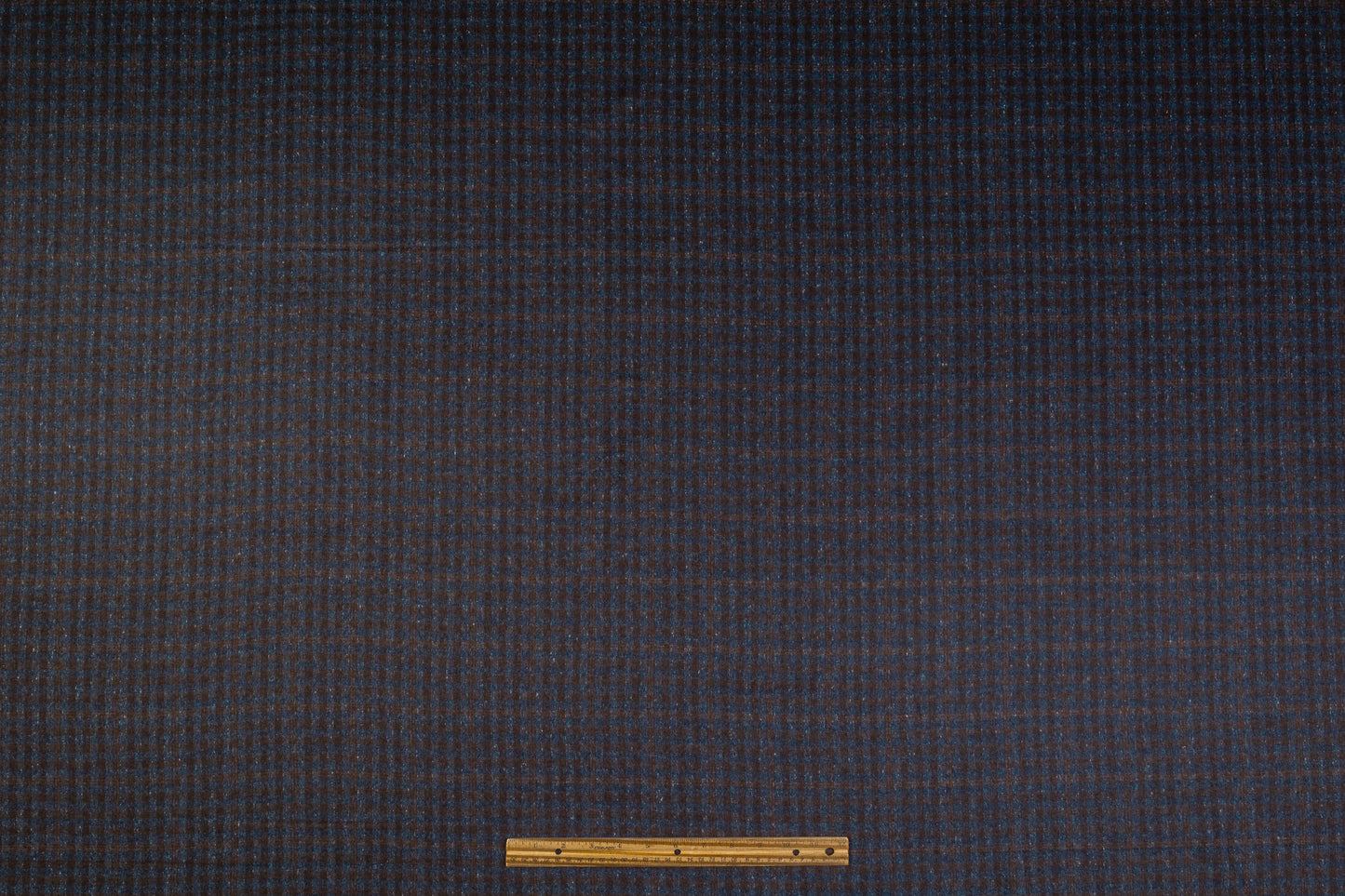 Checked Italian Wool Cashmere Silk - Navy / Brown