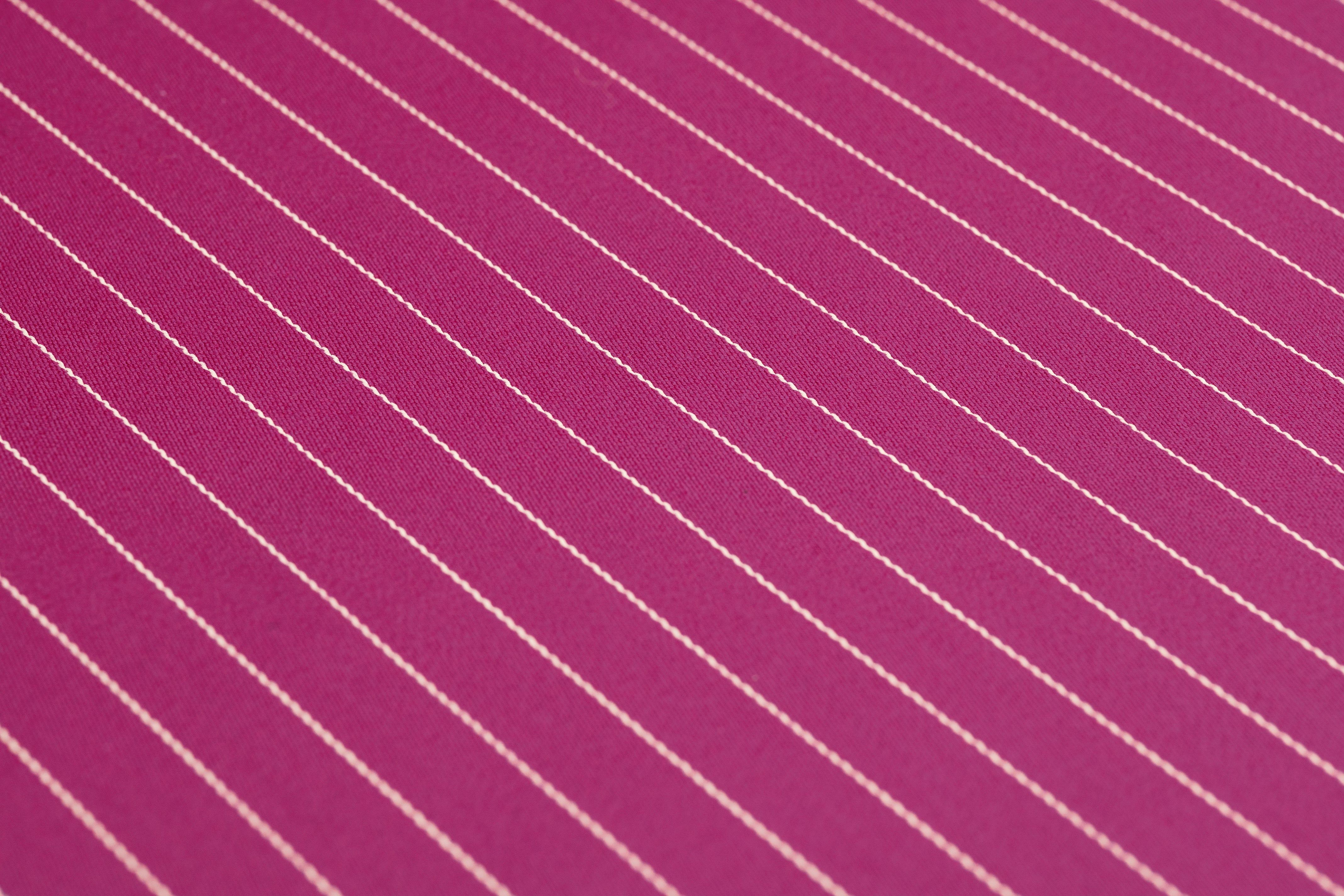 Pin Striped Italian Satin Faille Wool Suiting - Fuchsia / White
