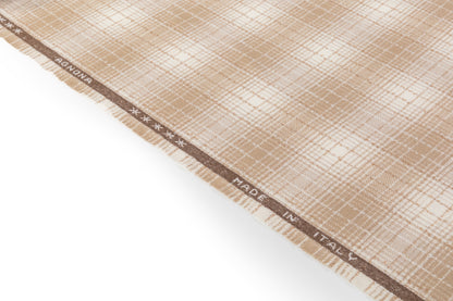 Agnona - Checked Italian Wool Angora Suiting - Beige