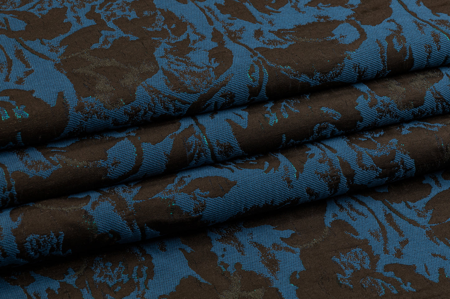 Abstract Metallic Brocade - Teal / Navy / Black