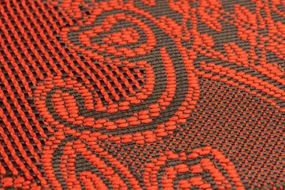Metallic Italian Wool Blend Brocade - Orange / Antique Gold