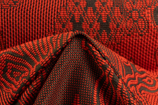 Metallic Italian Wool Blend Brocade - Orange / Antique Gold