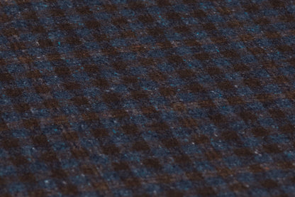 Checked Italian Wool Cashmere Silk - Navy / Brown