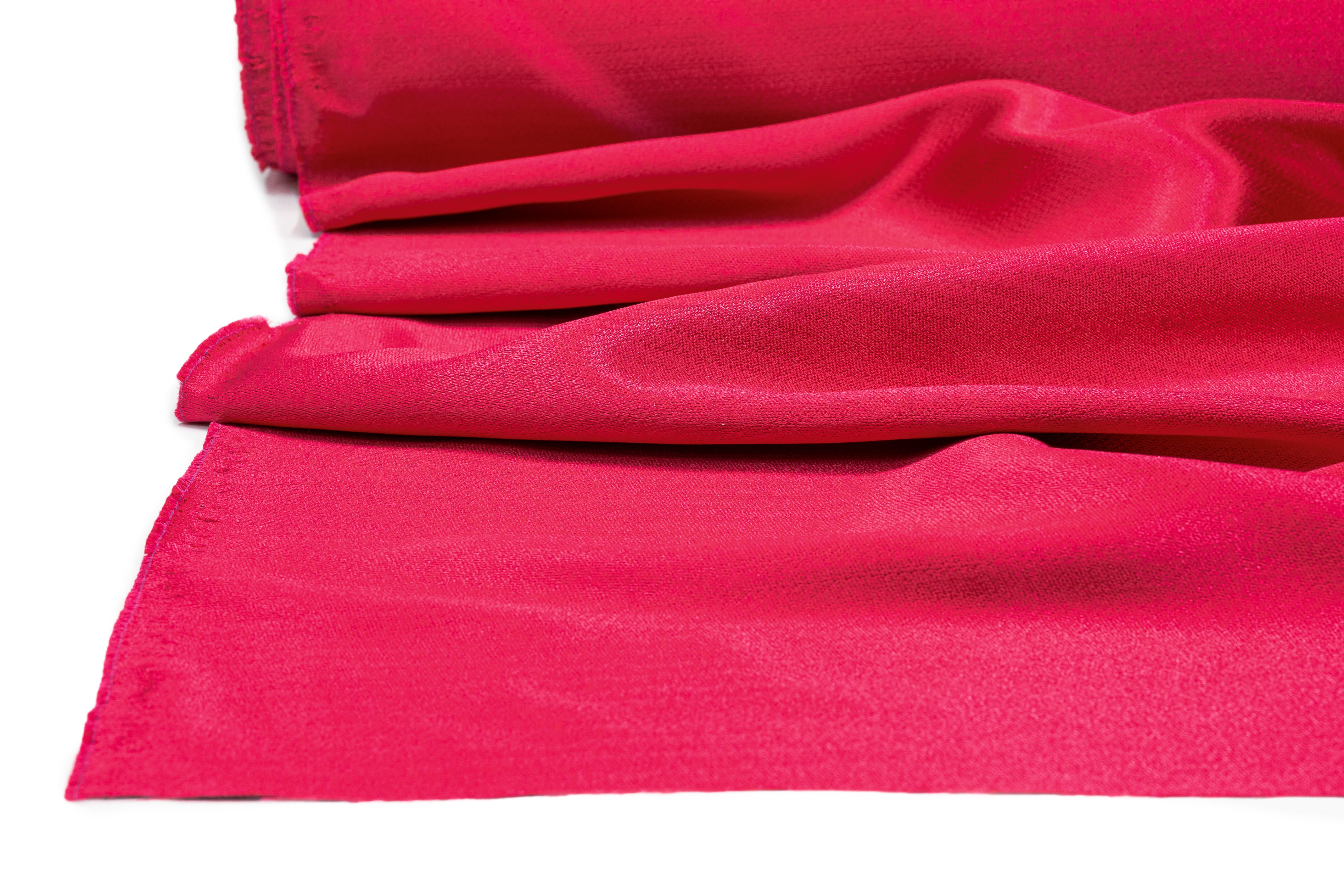 Textured Italian Silk Viscose Satin - Raspberry