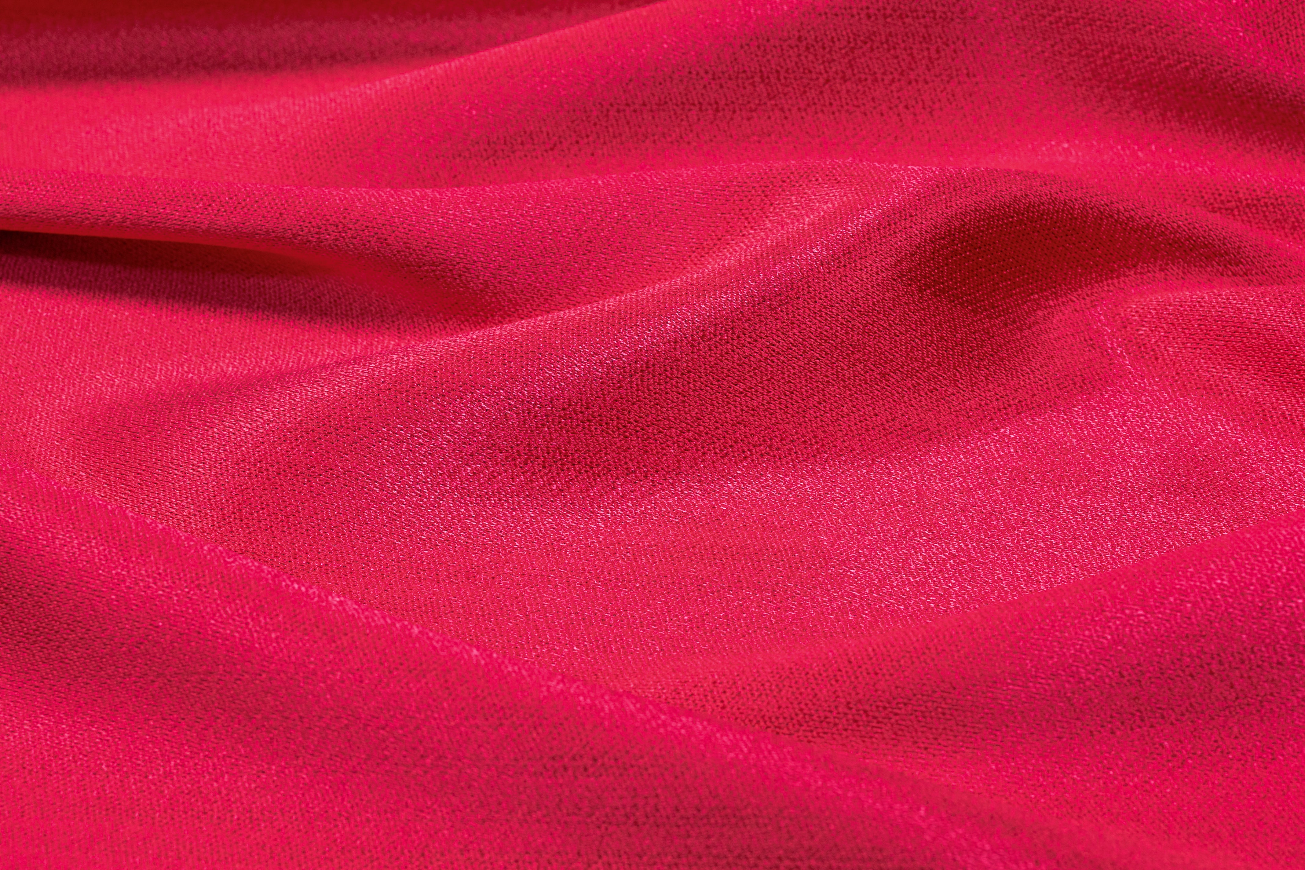 Textured Italian Silk Viscose Satin - Raspberry