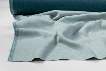 Double Faced Italian Alpaca Wool Coating - Blue