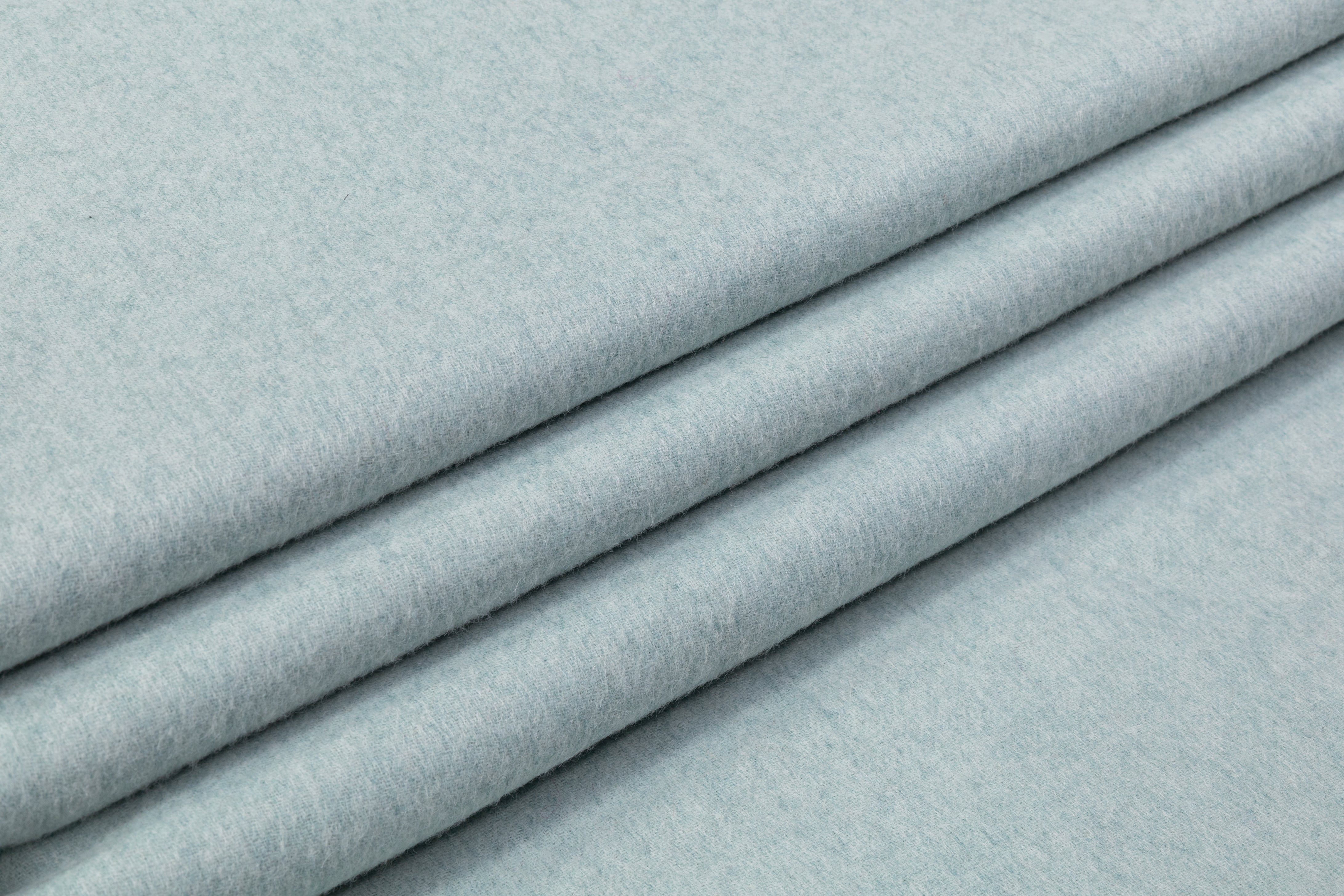 Double Faced Italian Alpaca Wool Coating - Blue
