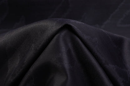 Houndstooth Italian Wool Blend Brocade - Black