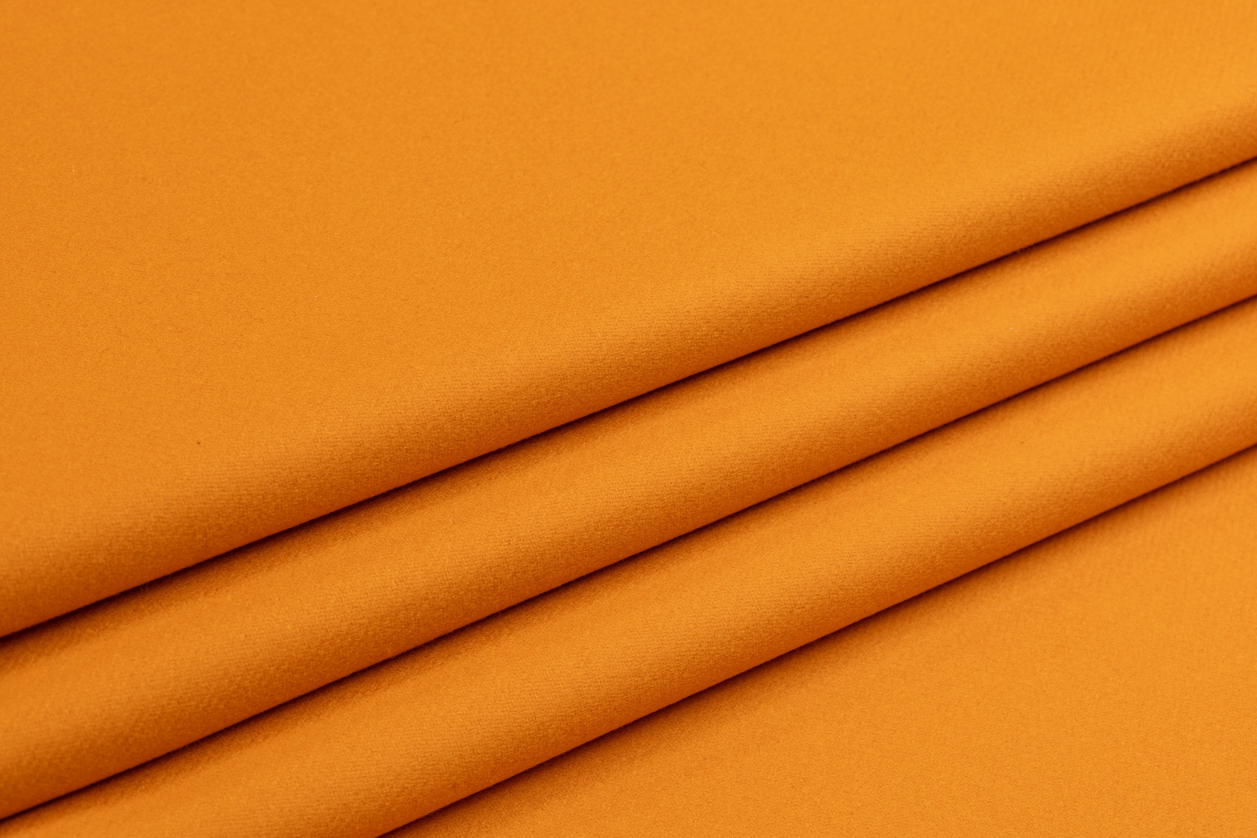 Loro Piana - Italian Wool Melton Coating - Sunset Orange