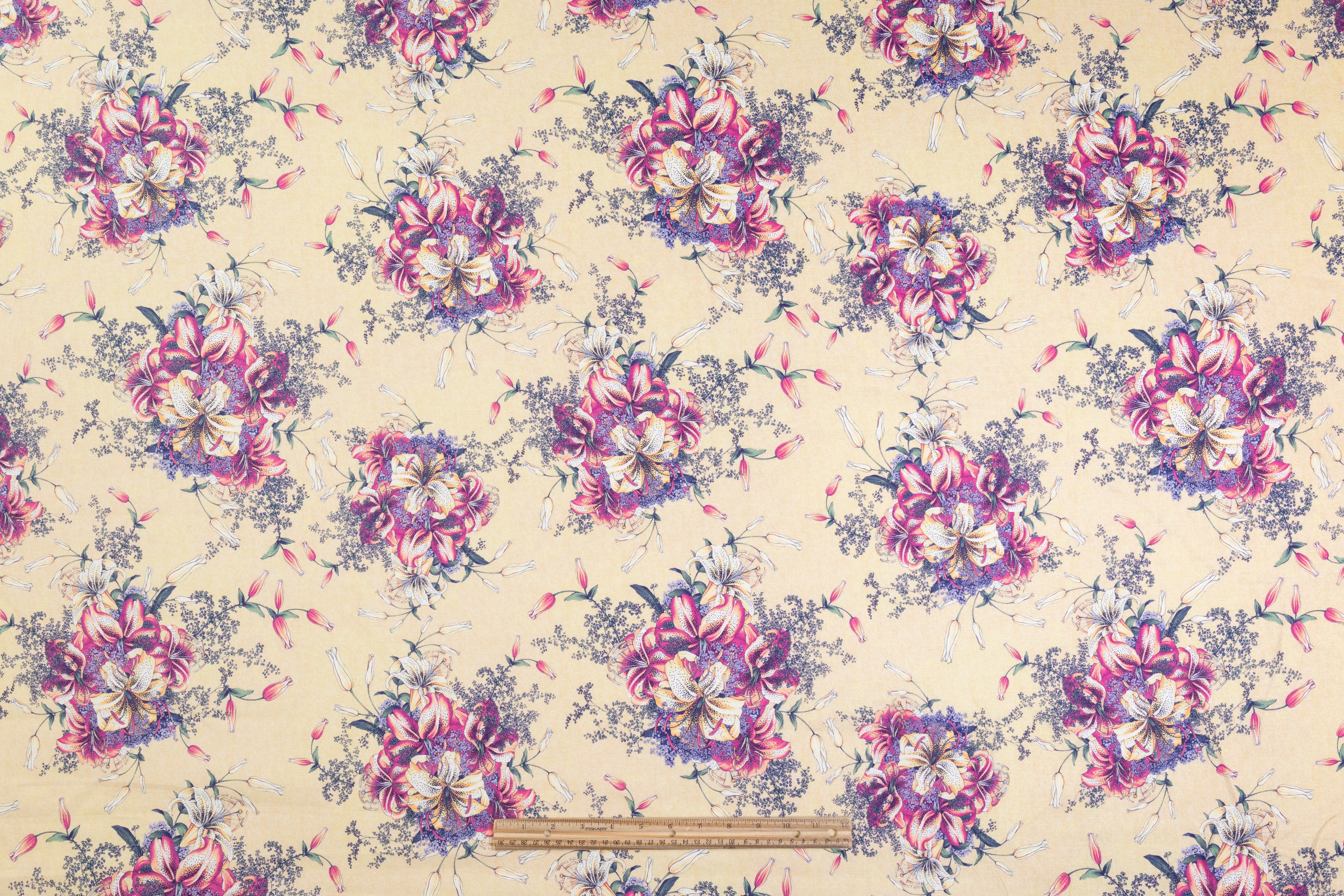 Emanuel Ungaro - Floral Italian Linen - Yellow / Fuchsia