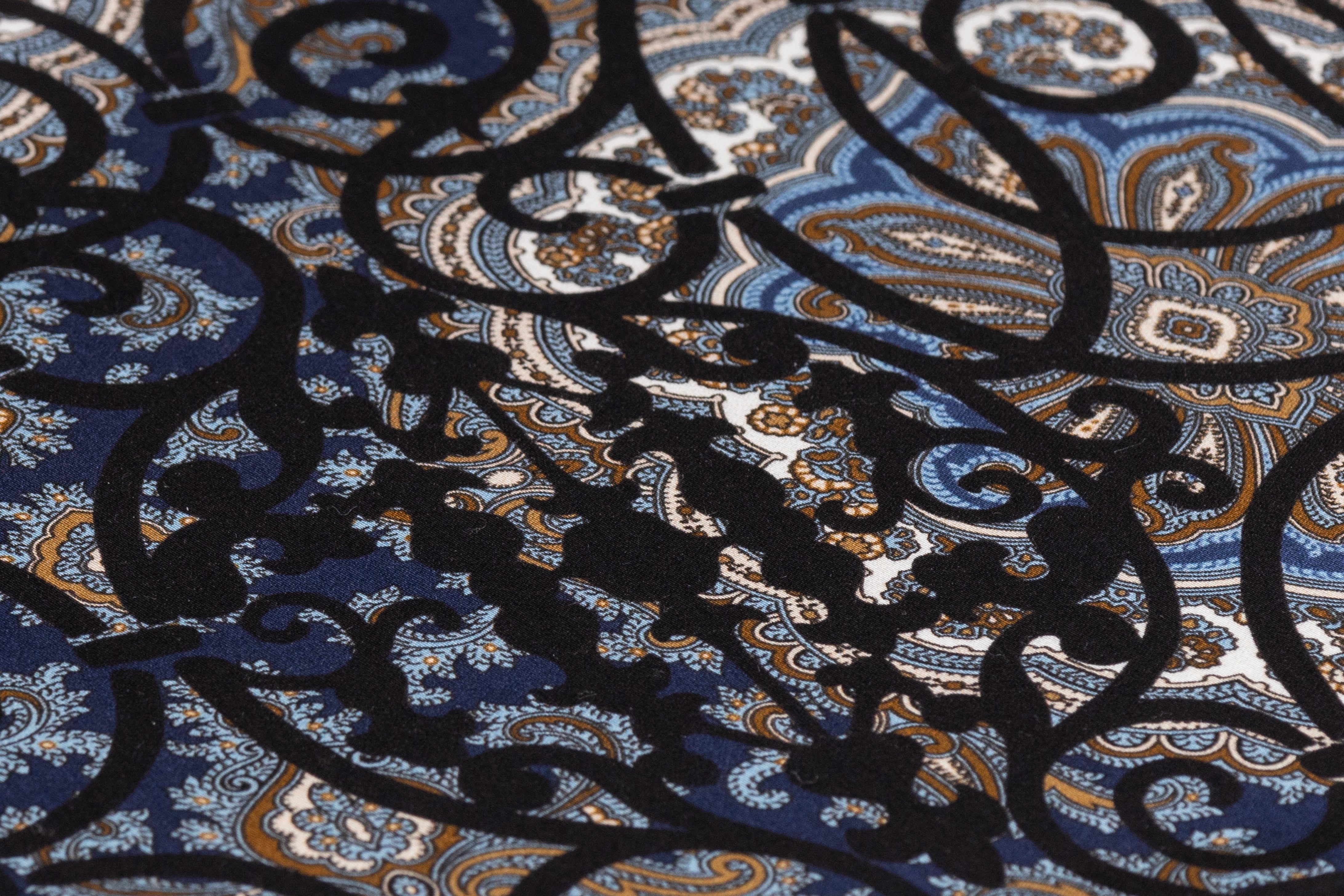 Emanuel Ungaro - Paisley Lattice Italian Cotton Sateen - Navy / Black / Brown