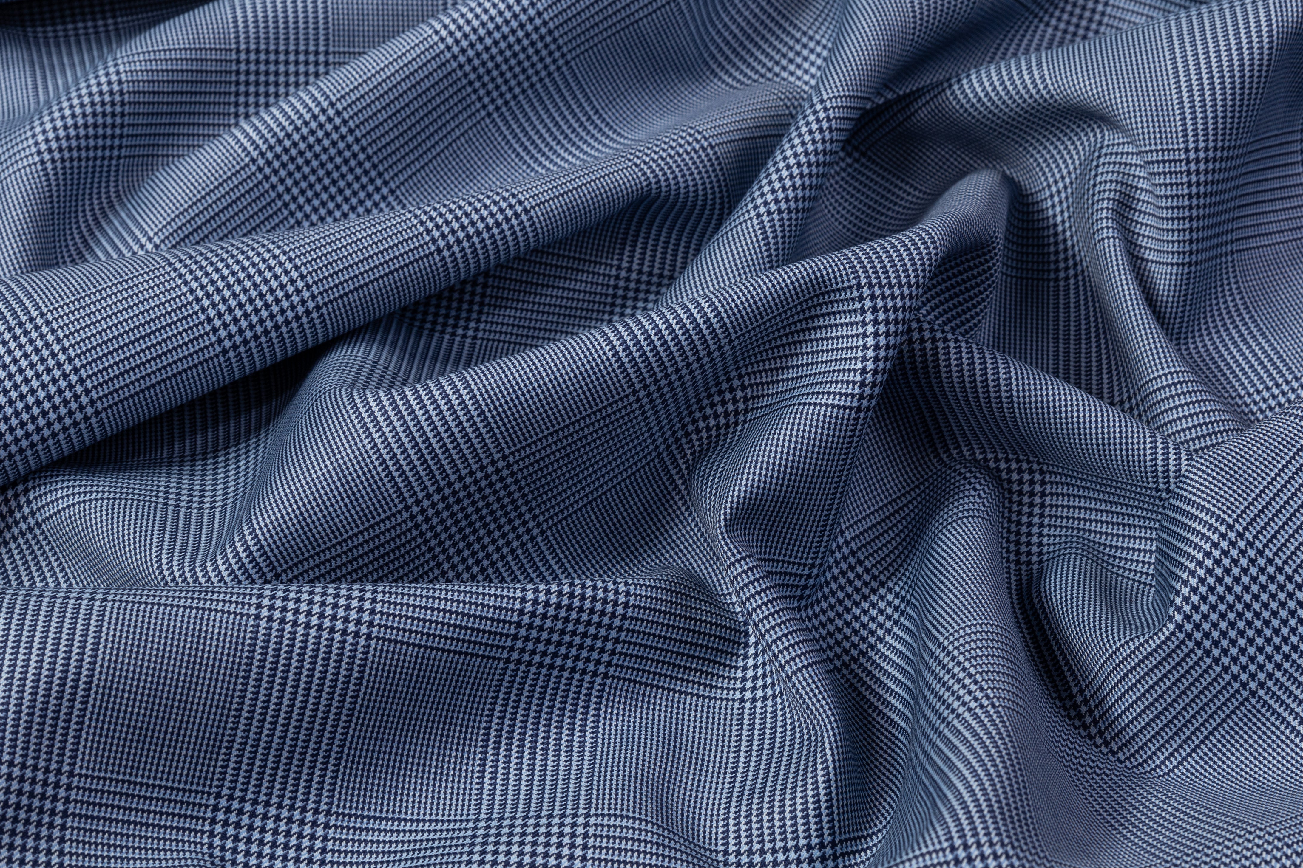 Cerruti - Checked Super 150s Italian Wool Suiting - Blue