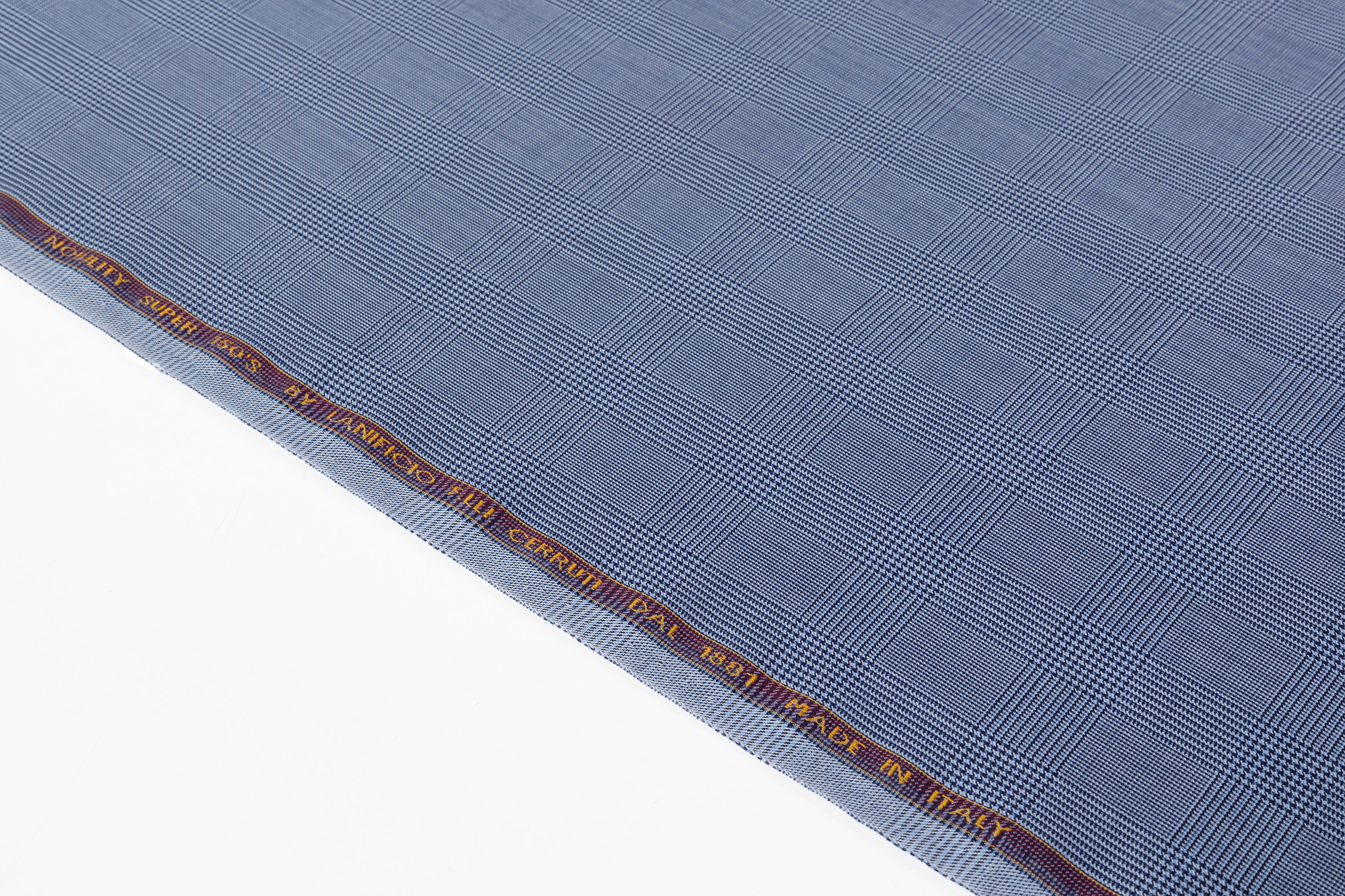 Cerruti - Checked Super 150s Italian Wool Suiting - Blue