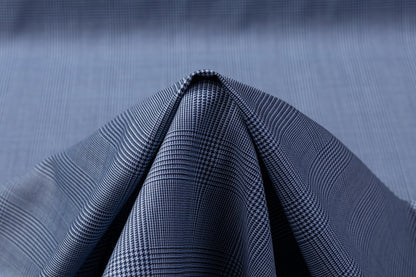 Cerruti - Checked Super 150s Italian Wool Suiting - Blue