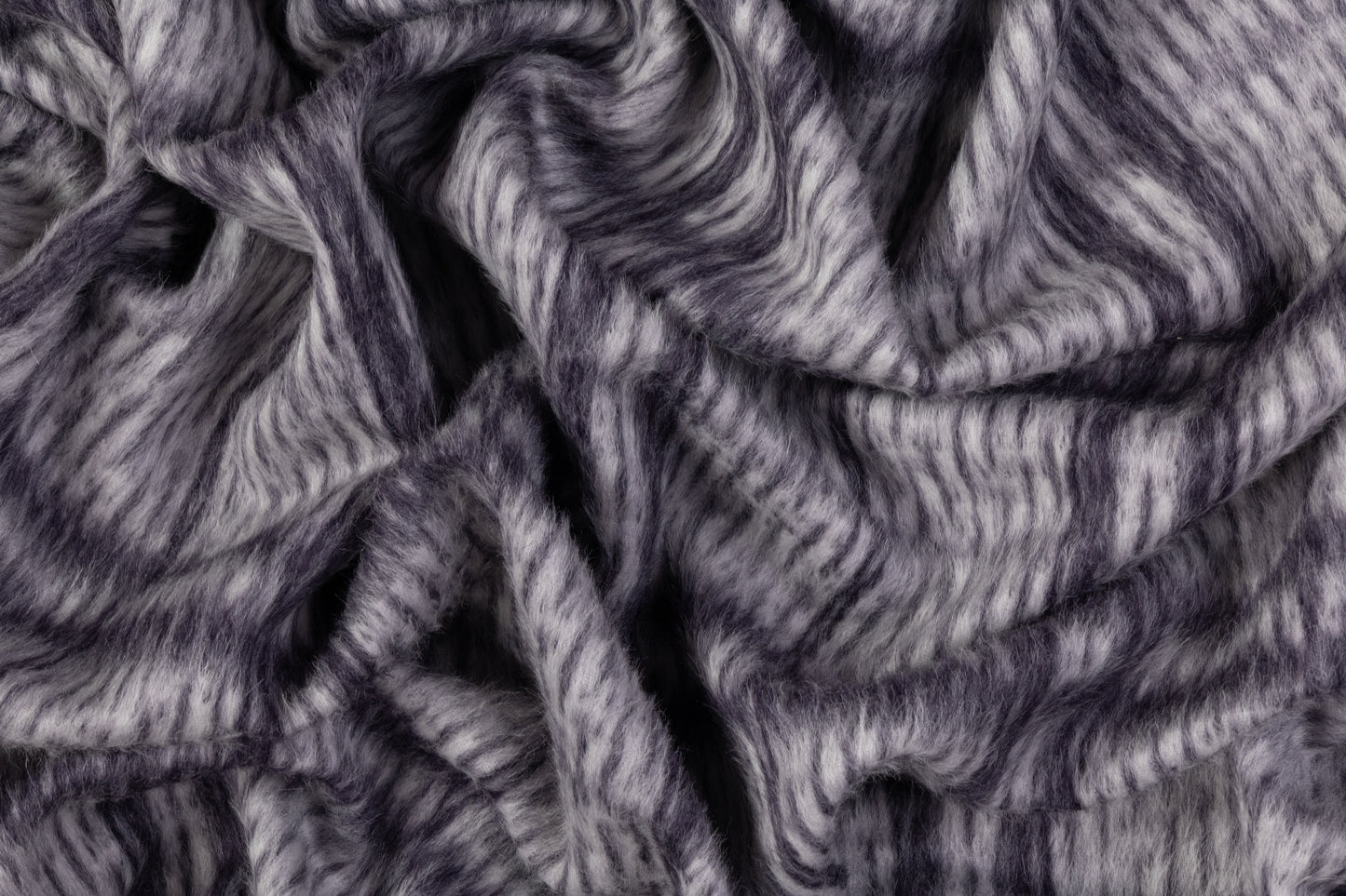 Checked Italian Alpaca Wool Coating - Gray / Purple
